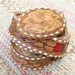 Artisan Wyatt Tooled Floral Leather Belt